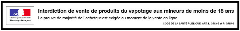banniere avertissement sur la vente de cigarette électronique